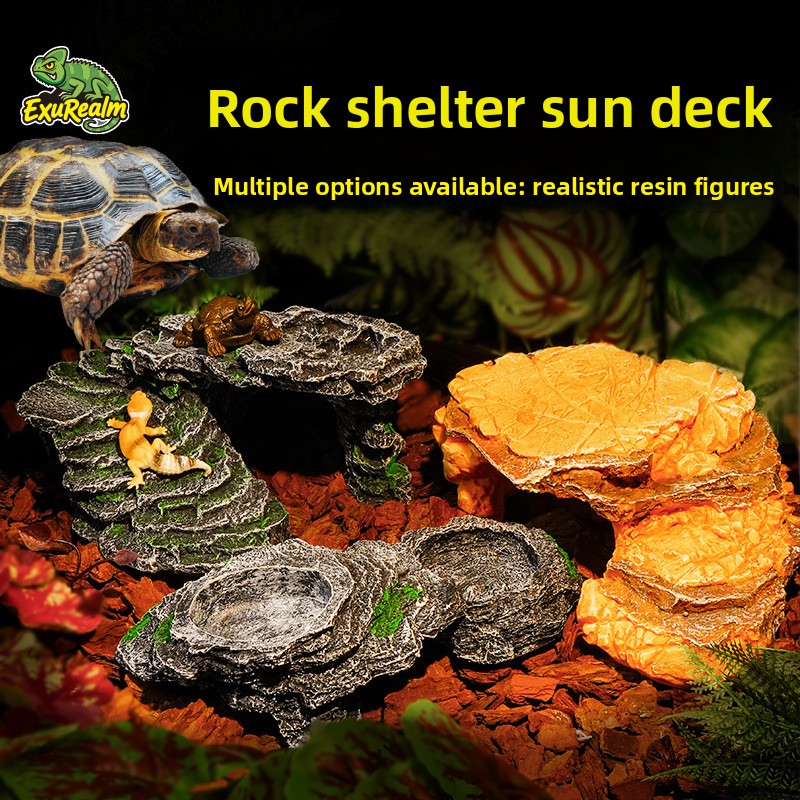 Aquarium Marine Rock - Abrigo de Resina para Répteis –