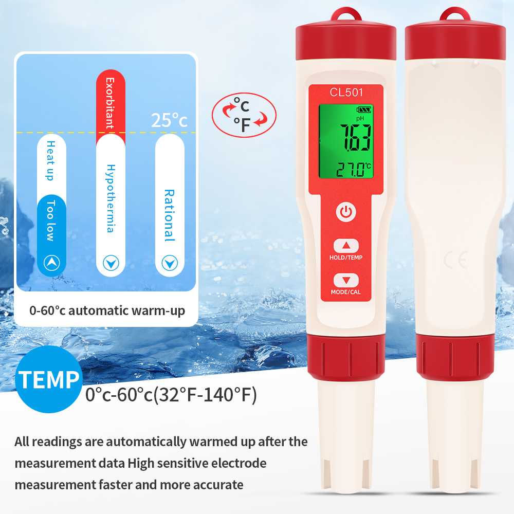 Medidor de temperatura ph/cl2/ - Marine Test Kit avaliação e preço