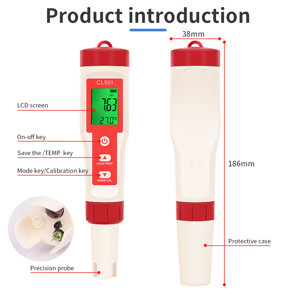 Medidor de temperatura ph/cl2/ - Marine Test Kit avaliação e preço