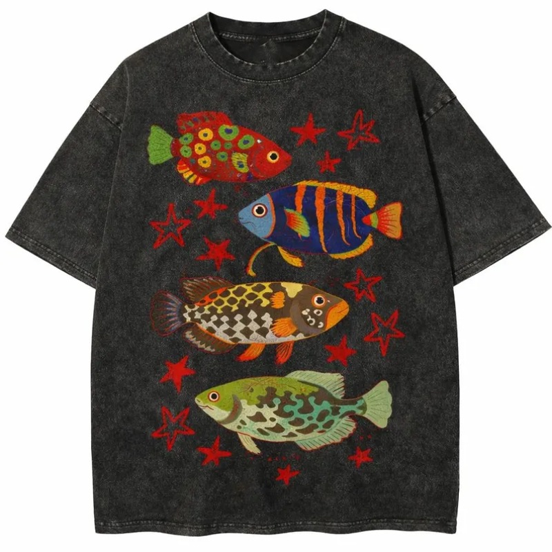 Camiseta Vintage Lavada com Es - Marine Life Aquariums avaliação e preço